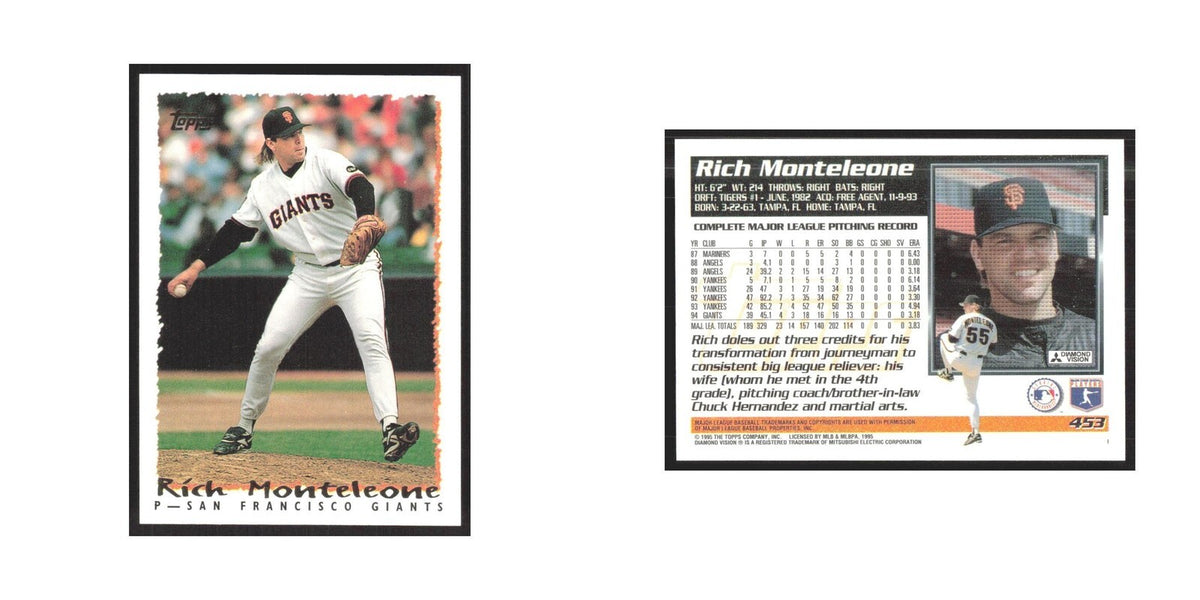 1995 Topps Rich Monteleone Giants #453