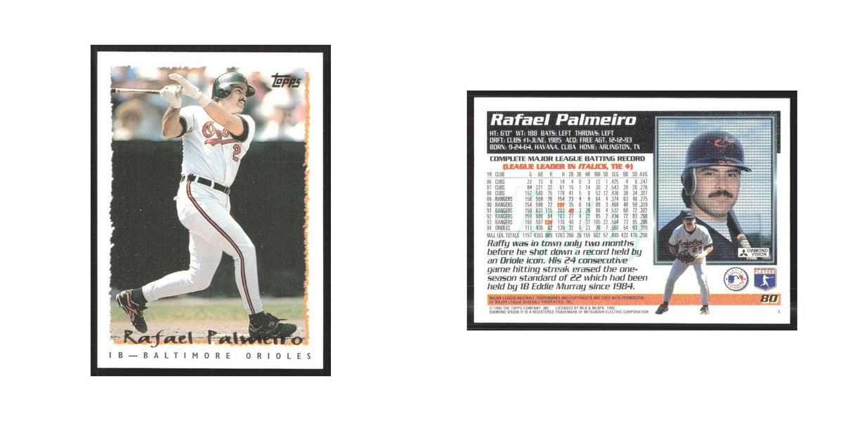 1995 Topps Rafael Palmeiro Orioles #80