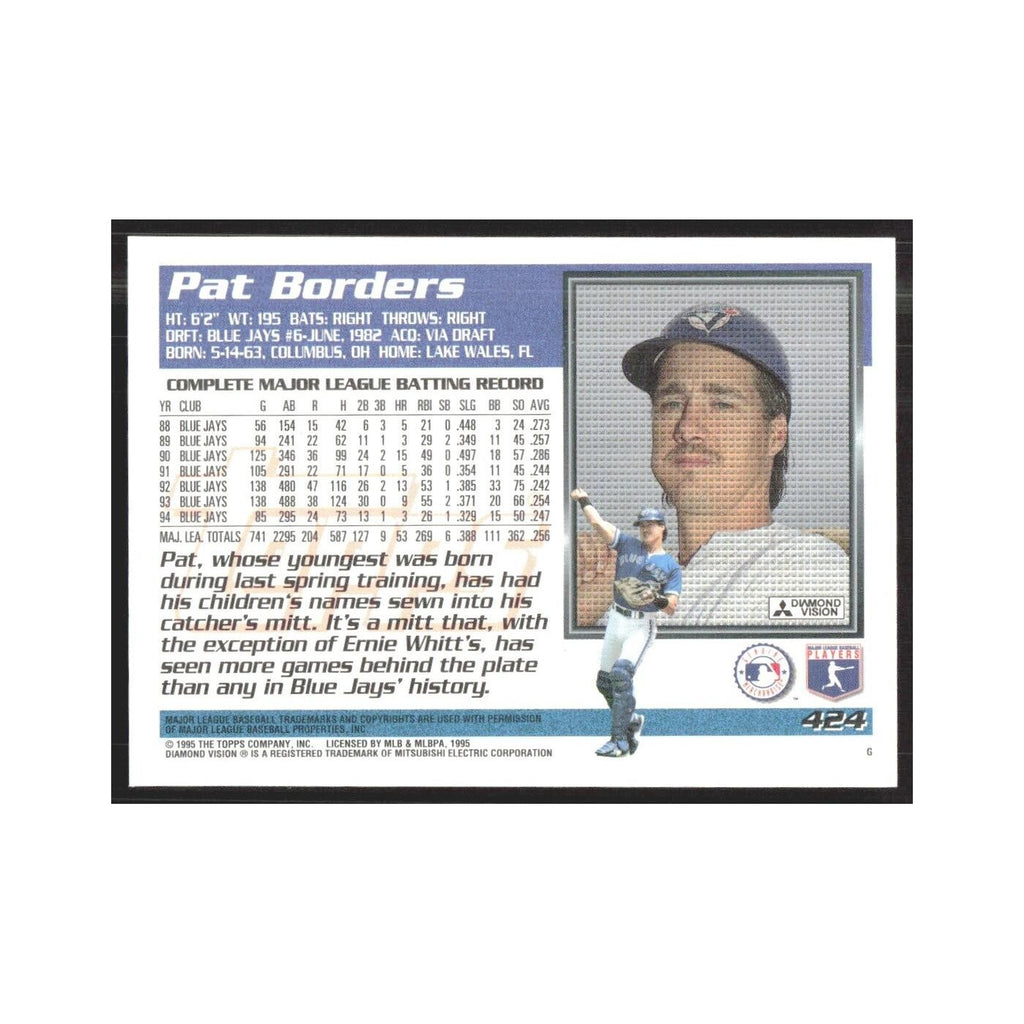 1995 Topps Pat Borders Blue Jays #424