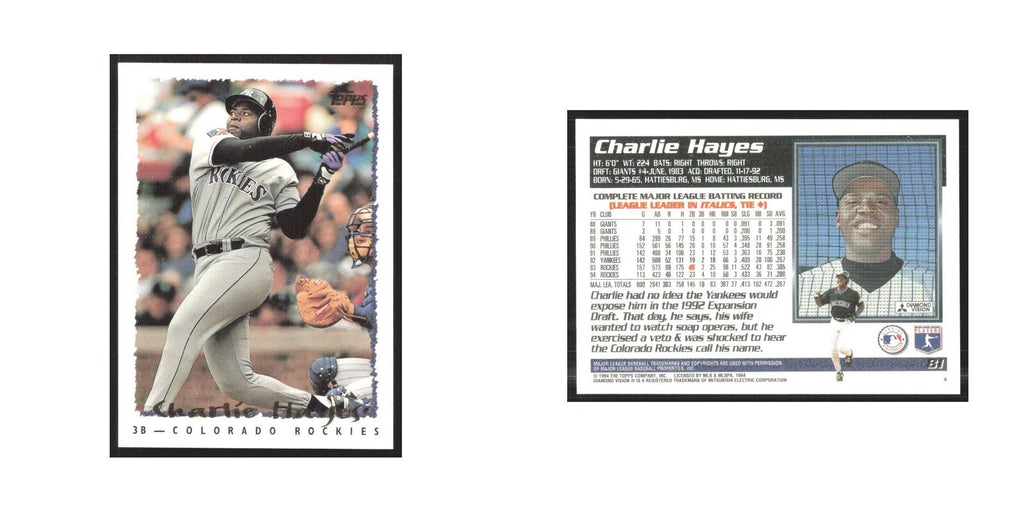 1995 Topps Charlie Hayes Rockies #81