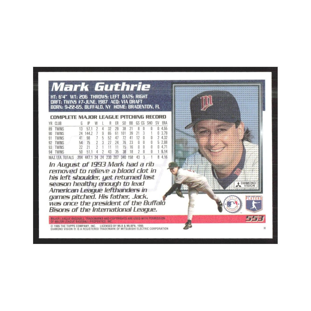 1995 Topps Mark Guthrie Twins #553