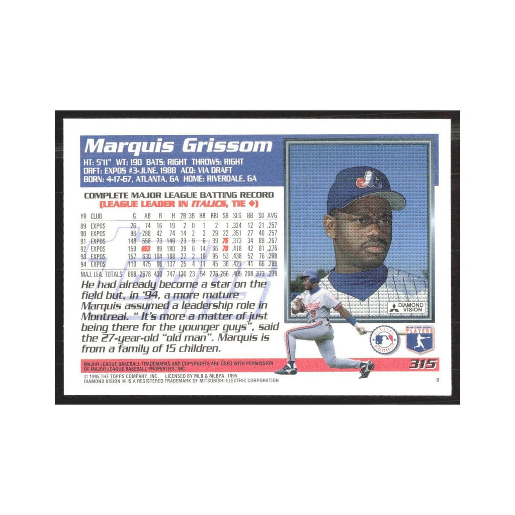 1995 Topps Marquis Grissom Montreal Expos #315
