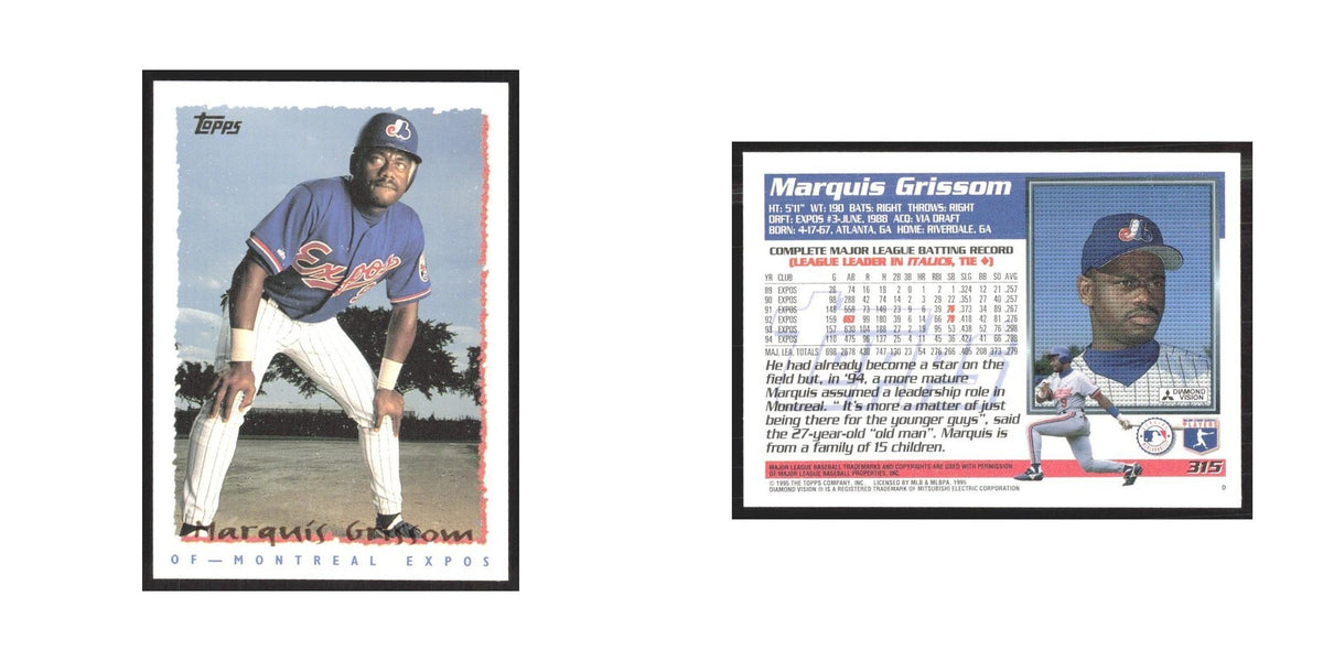1995 Topps Marquis Grissom Montreal Expos #315