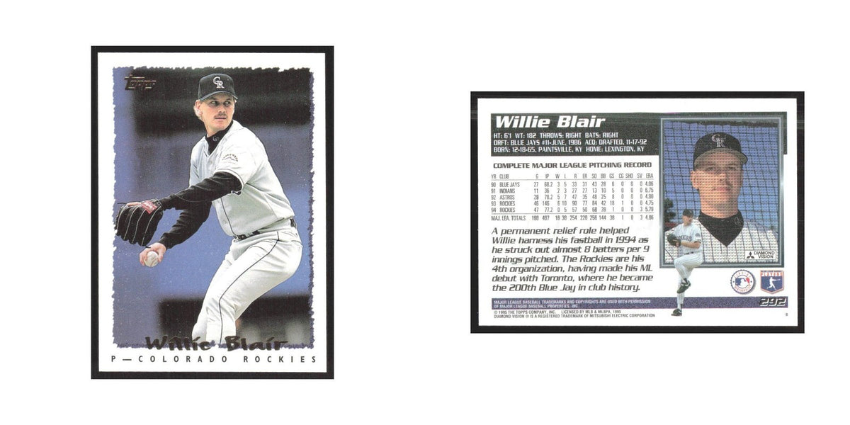 1995 Topps Willie Blair Rockies #292