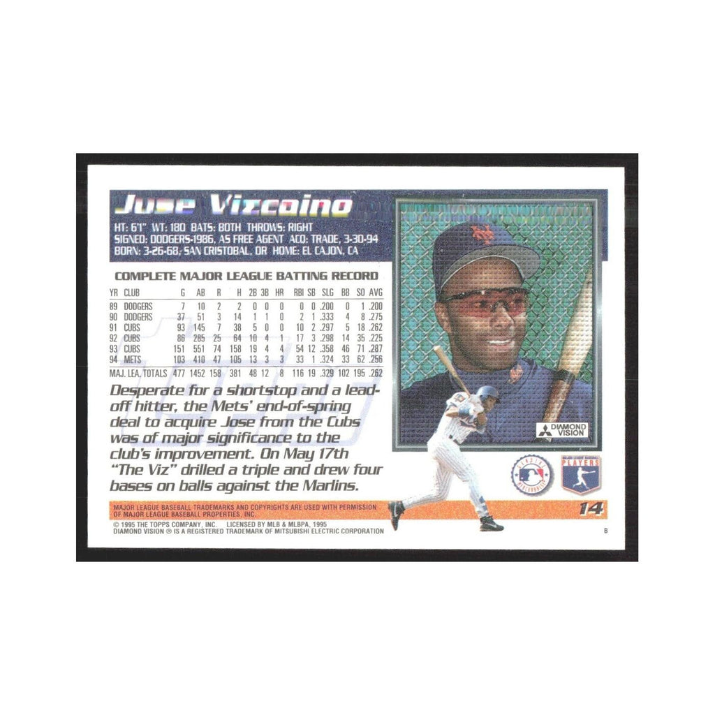 1995 Topps Jose Vizcaino Mets #14