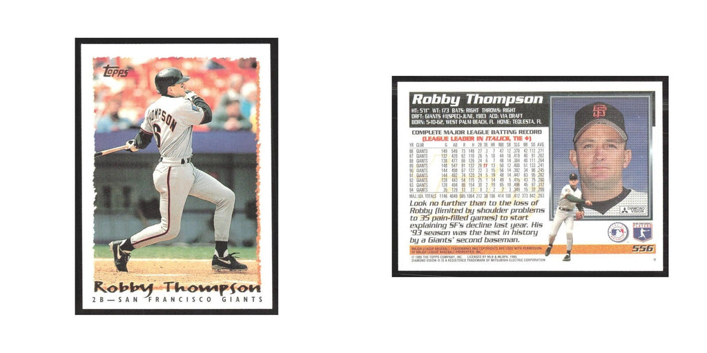 1995 Topps Robby Thompson Giants #556