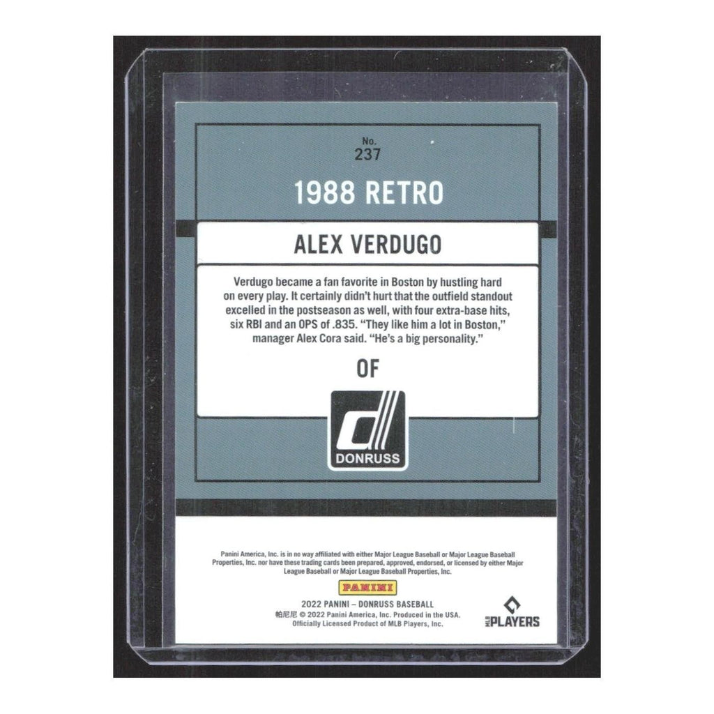 2022 Donruss Alex Verdugo Red Sox #237