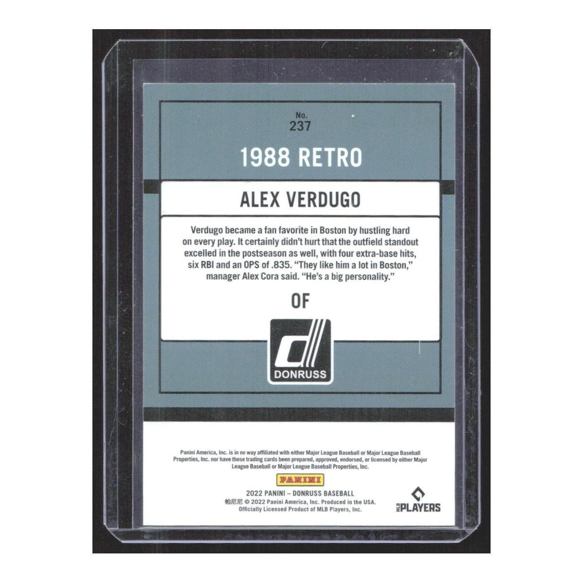 2022 Donruss Alex Verdugo Red Sox #237