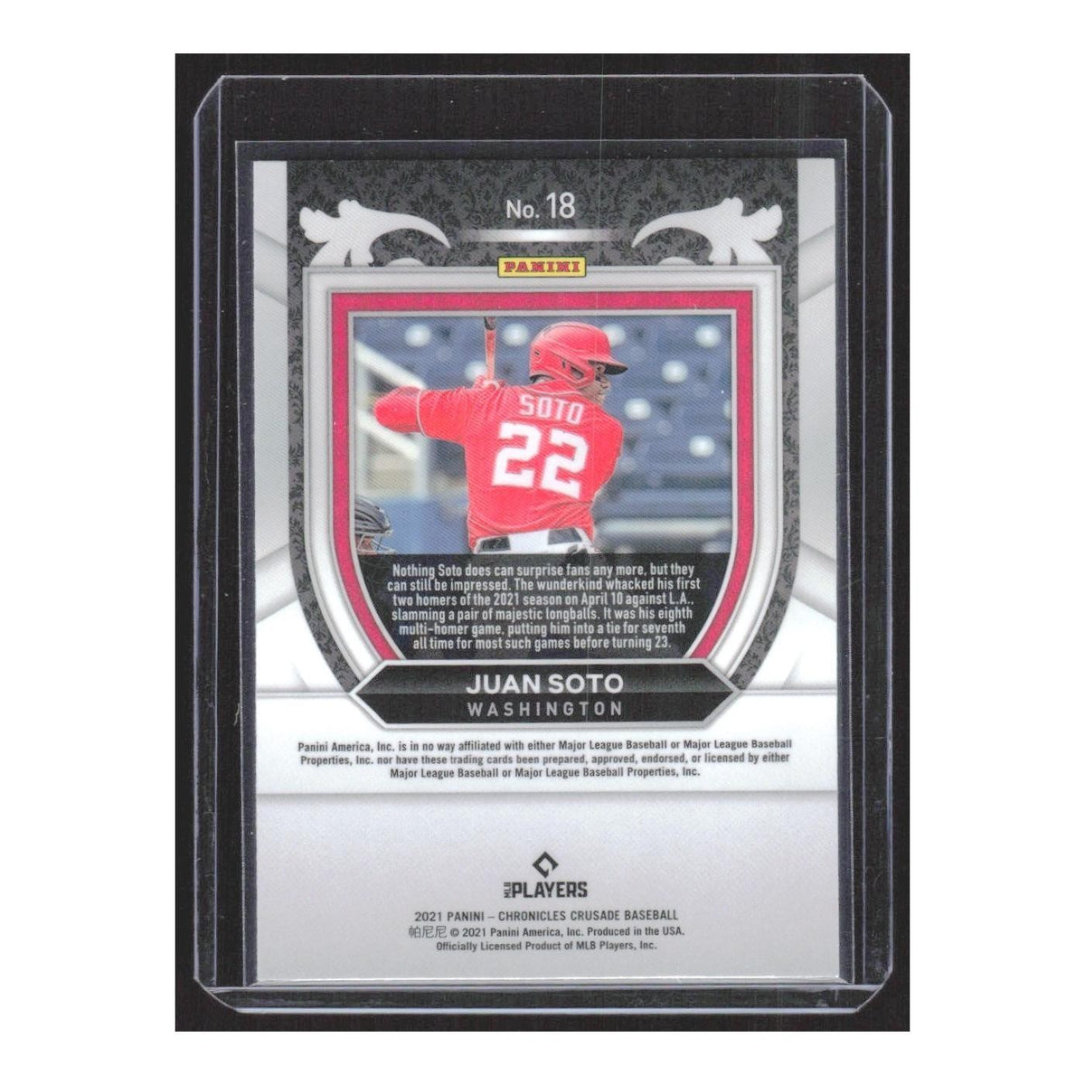 2021 Panini Chronicles Crusade Juan Soto Nationals #18