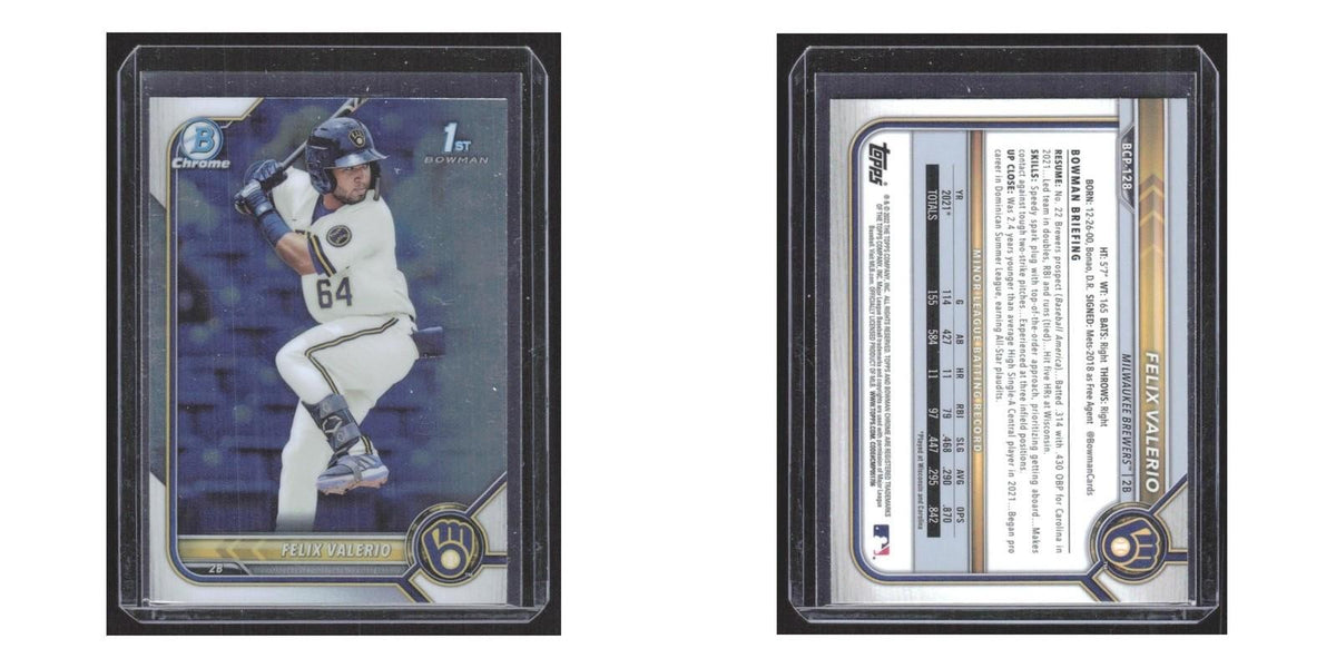 2022 Bowman Sapphire Edition Felix Valerio Brewers #BCP-128