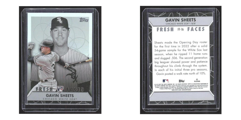2022 Topps Fresh Faces Gavin Sheets White Sox #FF-16