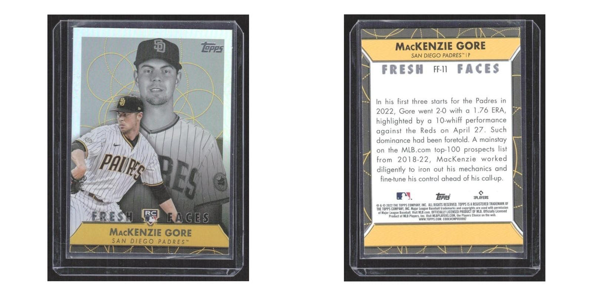 2022 Topps Fresh Faces MacKenzie Gore Padres #FF-11