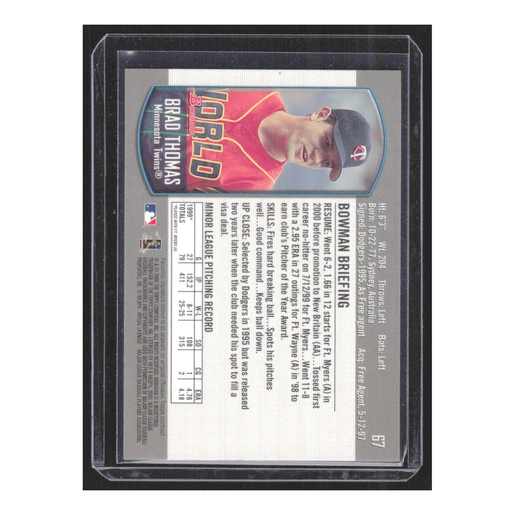 2000 Bowman Draft Picks & Prospects Brad Thomas RC Twins #67