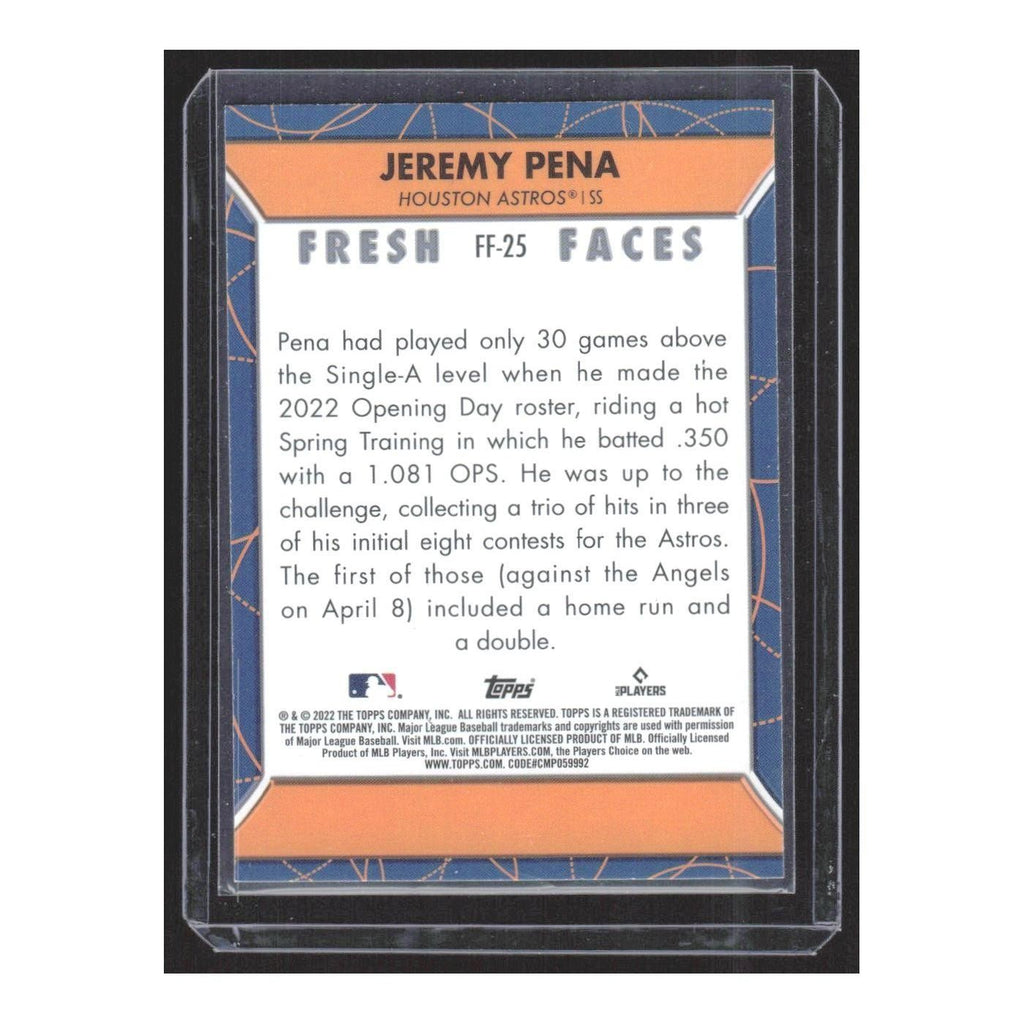 2022 Topps Fresh Faces Jeremy Pena Astros #FF-25