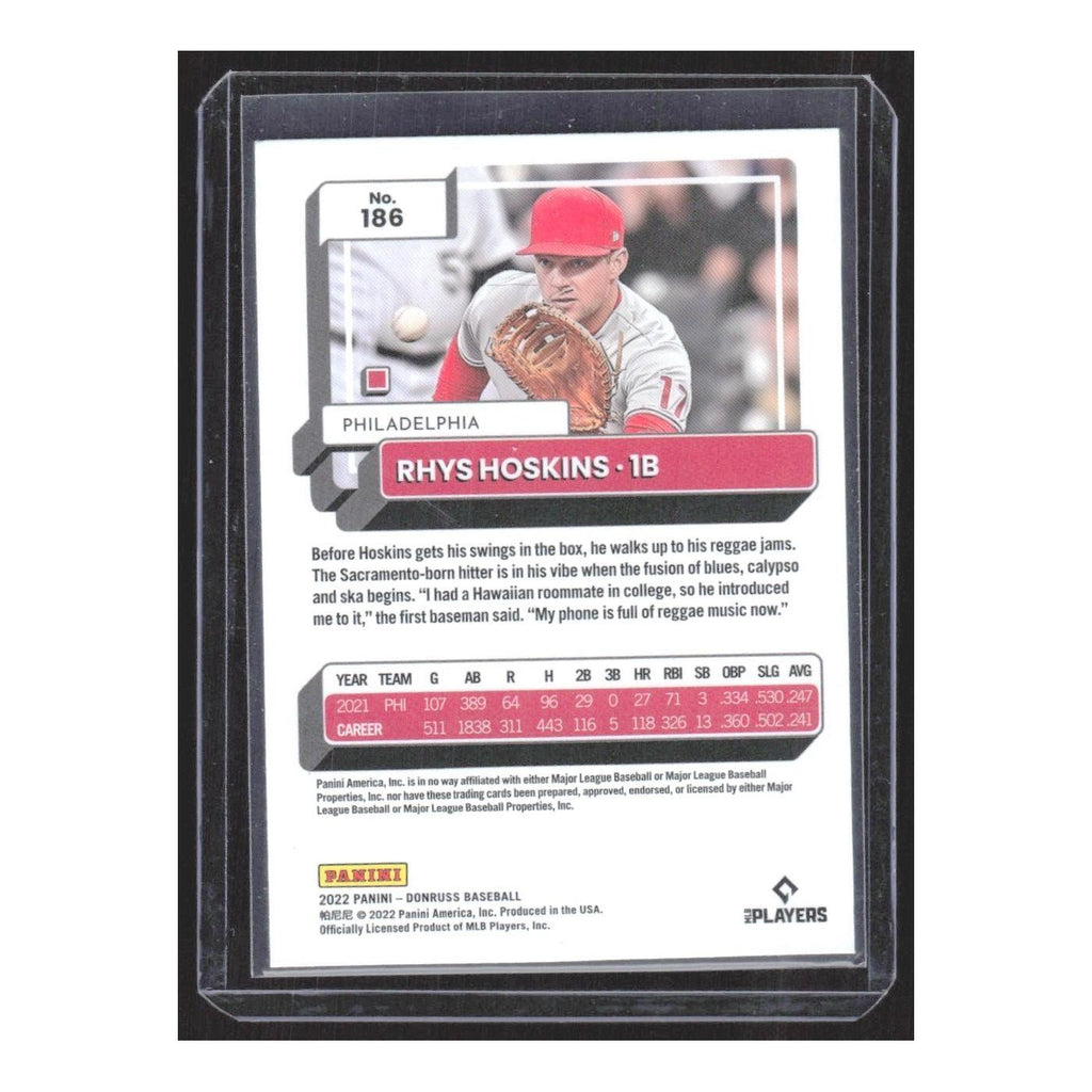 2022 Donruss Rhys Hoskins Phillies #186