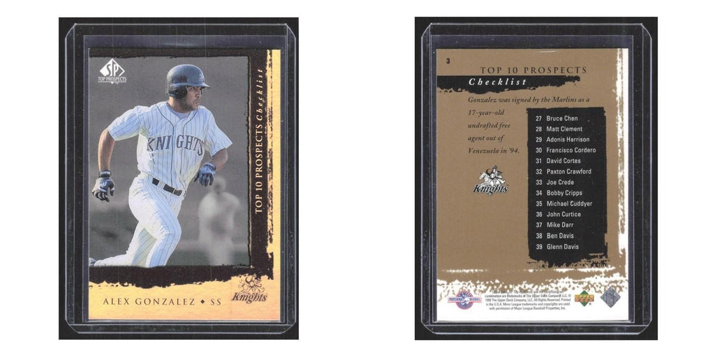 1999 SP Top Prospects Alex Gonzalez Charlotte Knights #3
