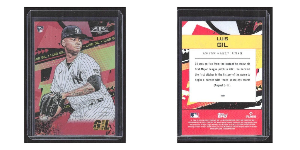 2022 Topps Fire Luis Gil RC Yankees #159