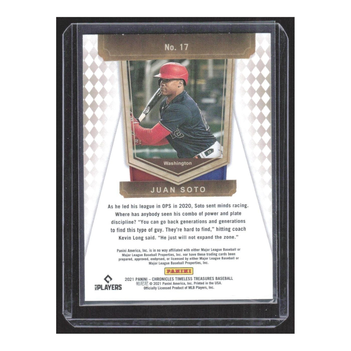 2021 Panini Chronicles Timeless Treasures Juan Soto Nationals #17