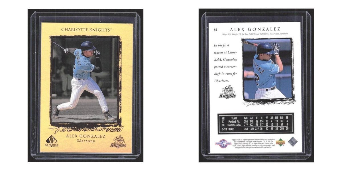 1999 SP Top Prospects Alex Gonzalez Charlotte Knights #52