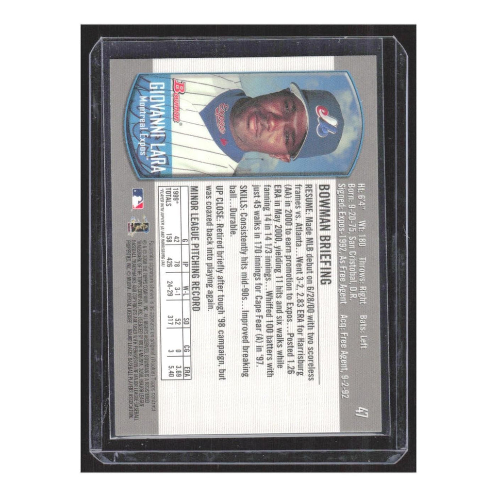 2000 Bowman Giovanni Lara RC Giants #47