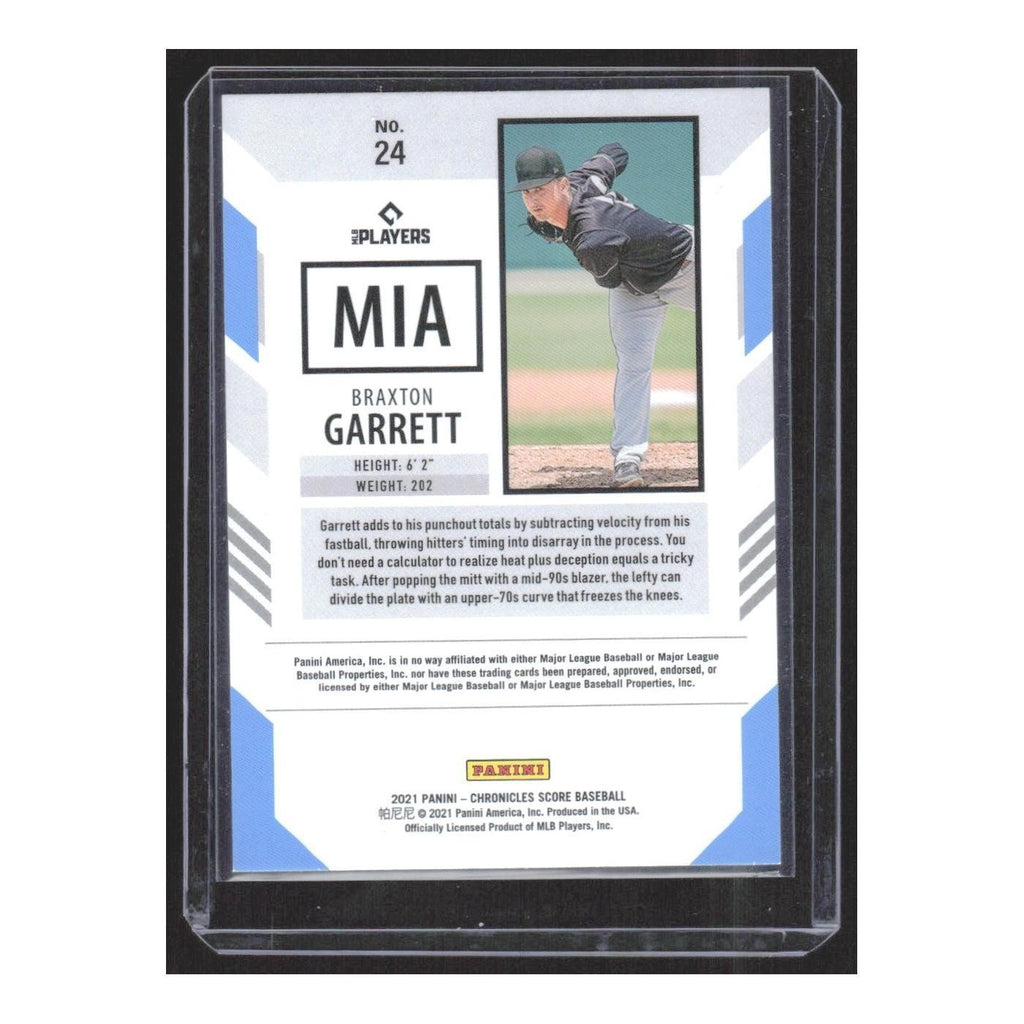 2021 Panini Chronicles Score Braxton Garrett RC Marlins #24