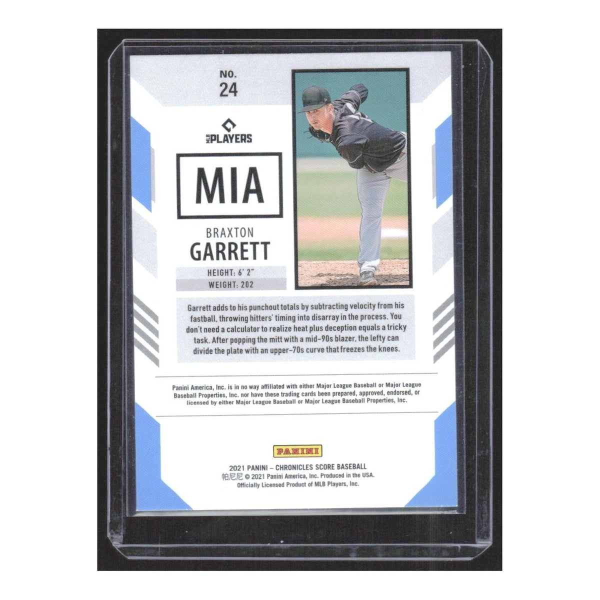 2021 Panini Chronicles Score Braxton Garrett RC Marlins #24