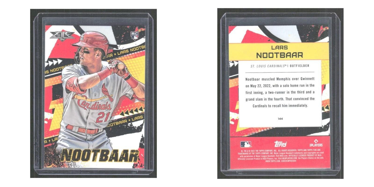 2022 Topps Fire Lars Nootbaar RC Cardinals #144