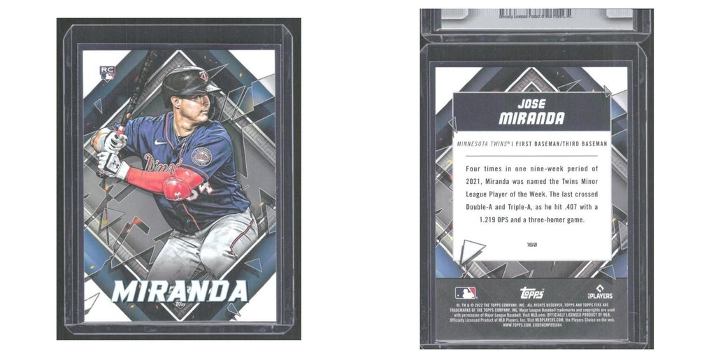 2022 Topps Fire Jose Miranda RC Twins #160