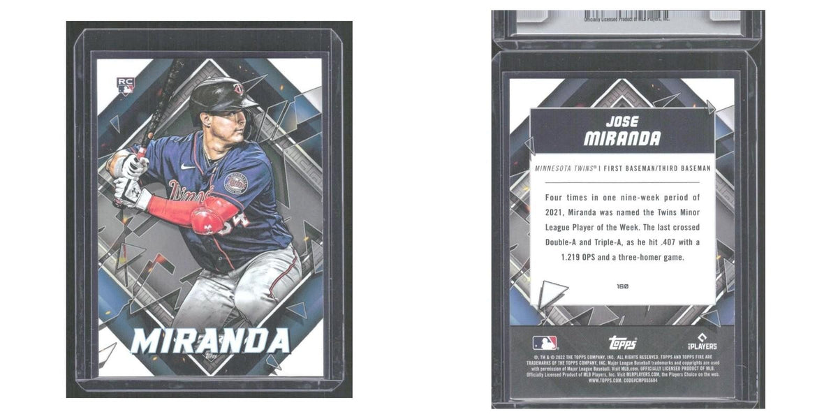 2022 Topps Fire Jose Miranda RC Twins #160