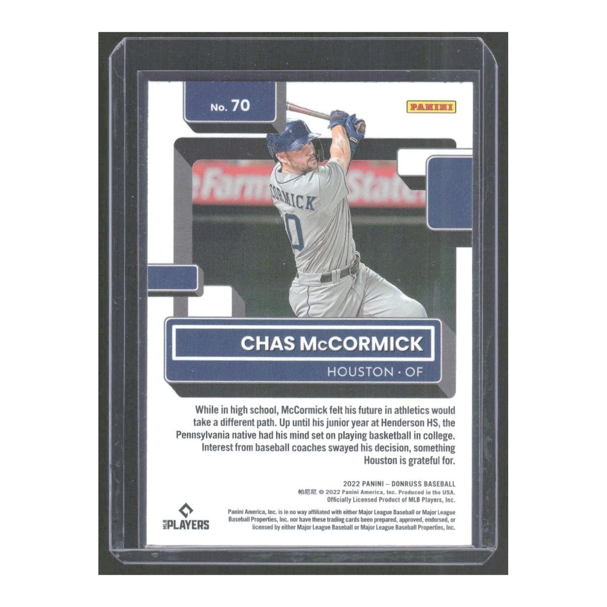 2022 Donruss Chas McCormick RC Astros #70