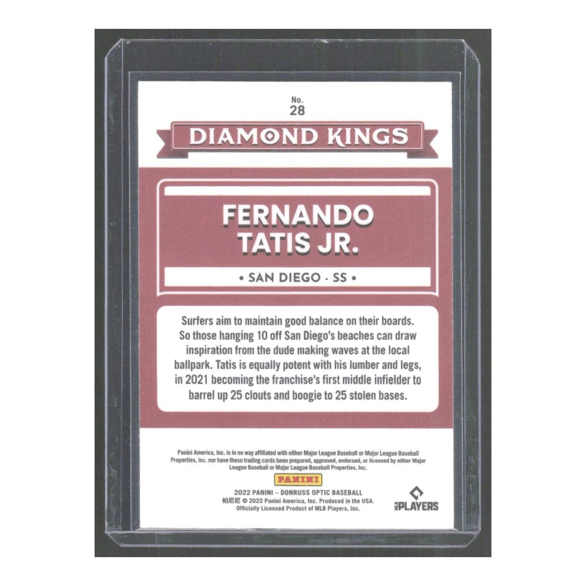 2022 Donruss Optic Fernando Tatis Jr. Padres #28