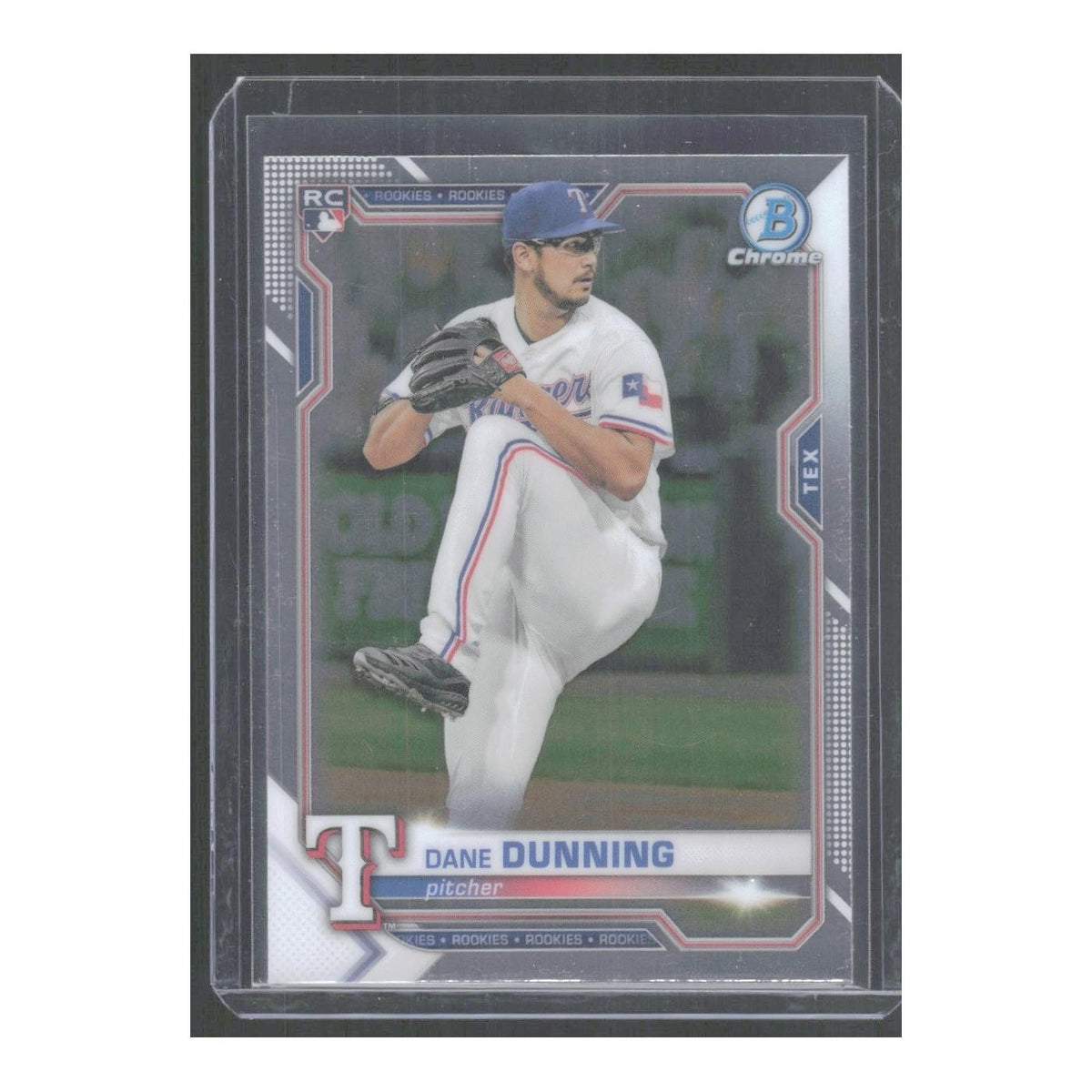 2021 Bowman Chrome Dane Dunning RC Rangers #75