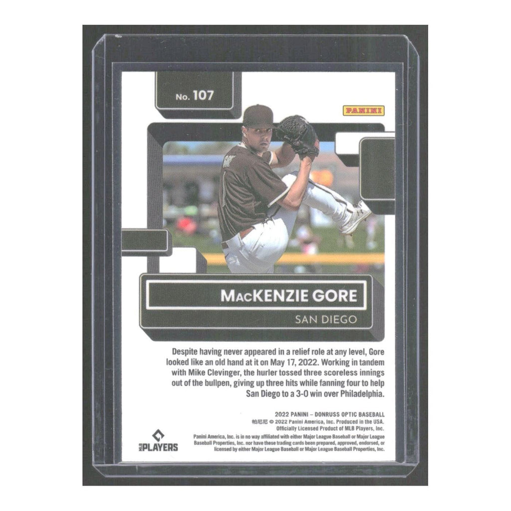 2022 Donruss Optic MacKenzie Gore RC Padres #107