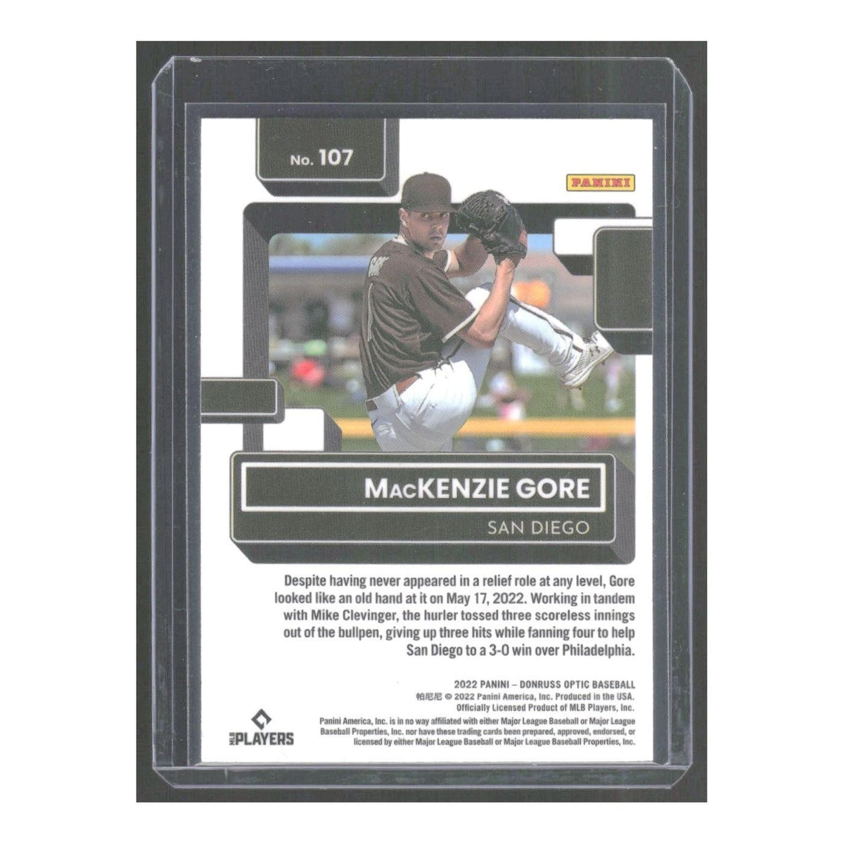 2022 Donruss Optic MacKenzie Gore RC Padres #107