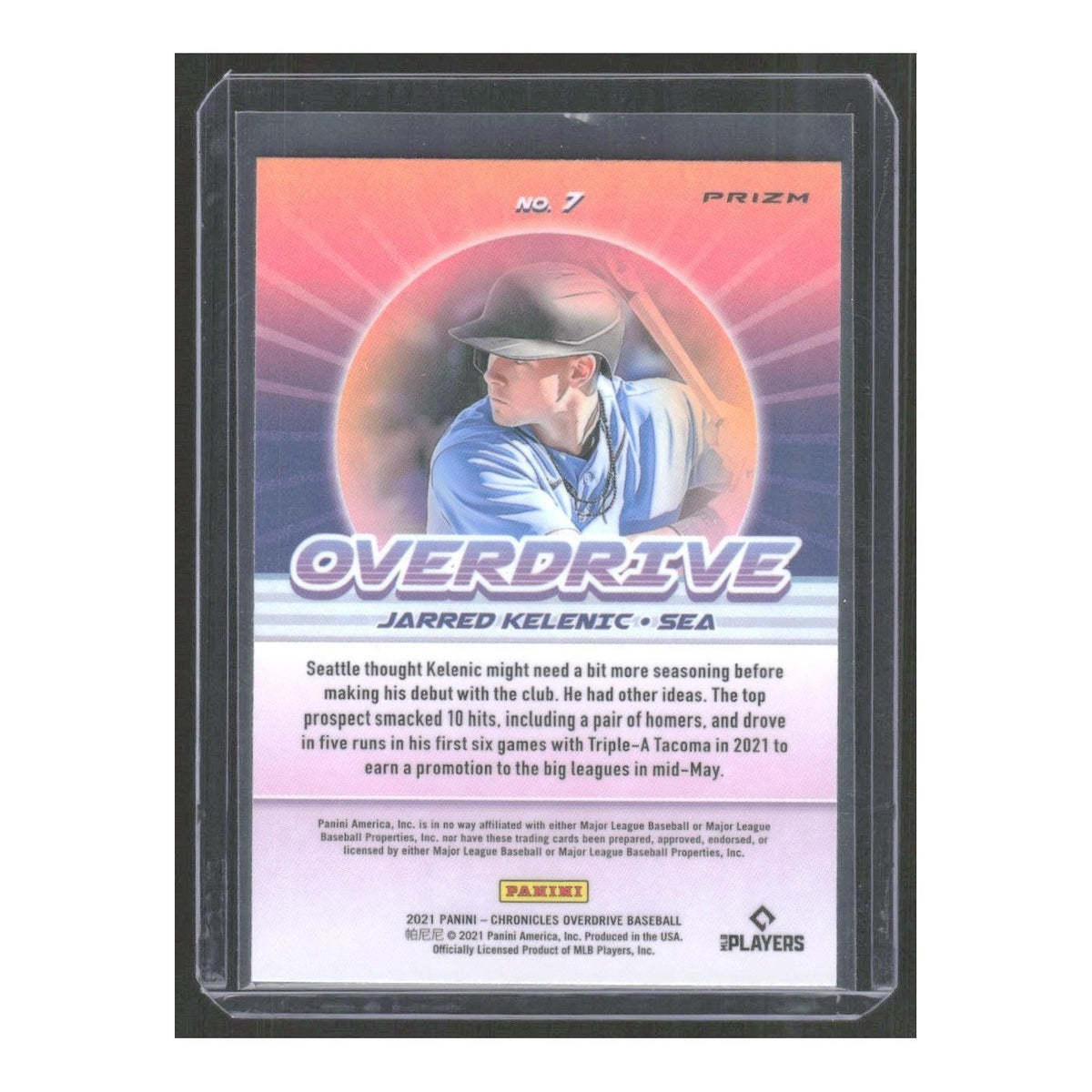 2021 Panini Chronicles Overdrive Silver Jarred Kelenic RC Mariners #7