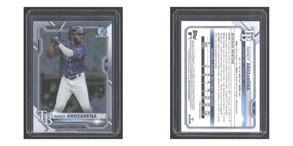 2021 Bowman Chrome Randy Arozarena Rays #66