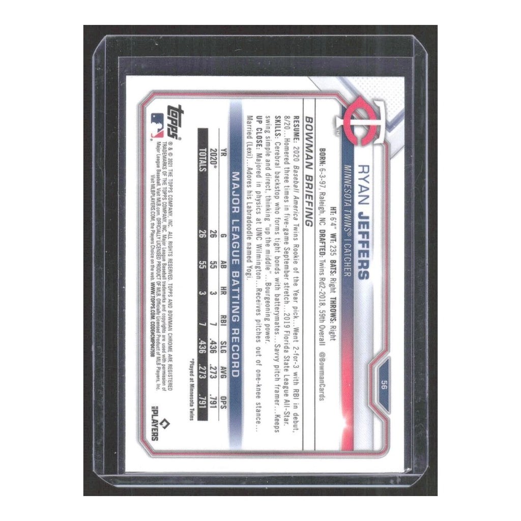 2021 Bowman Chrome Ryan Jeffers RC Twins #56