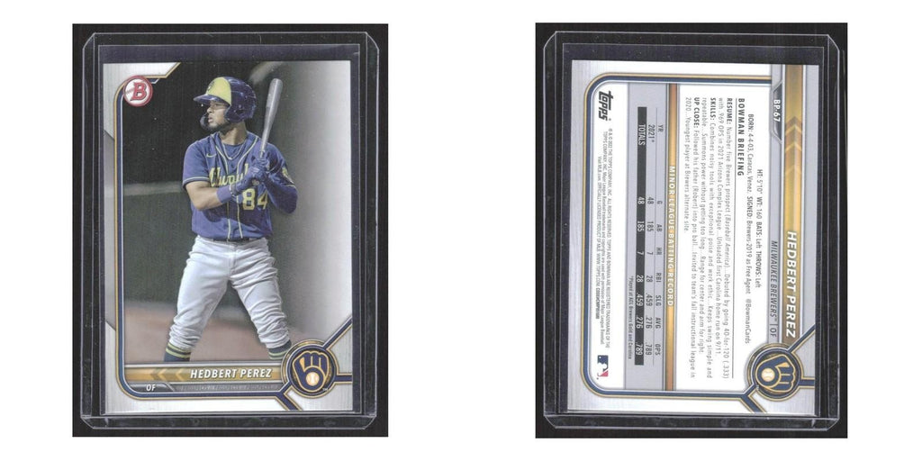 2022 Bowman Prospects Hedbert Perez Brewers #BP-67