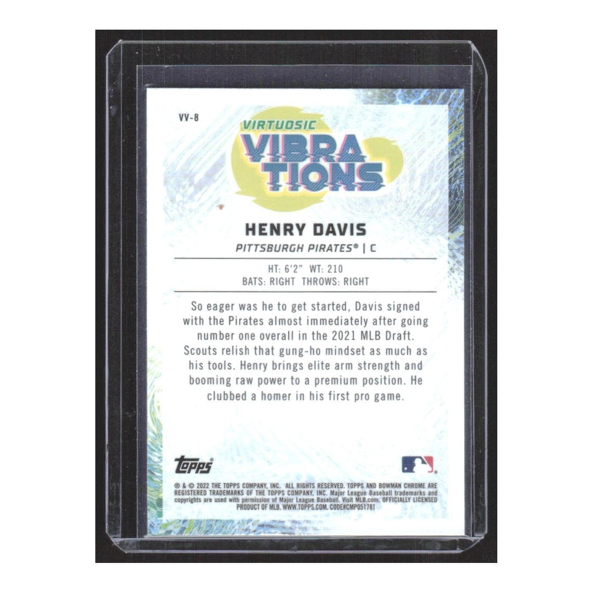 2022 Bowman Virtuosic Vibrations Henry Davis Pirates #VV-8