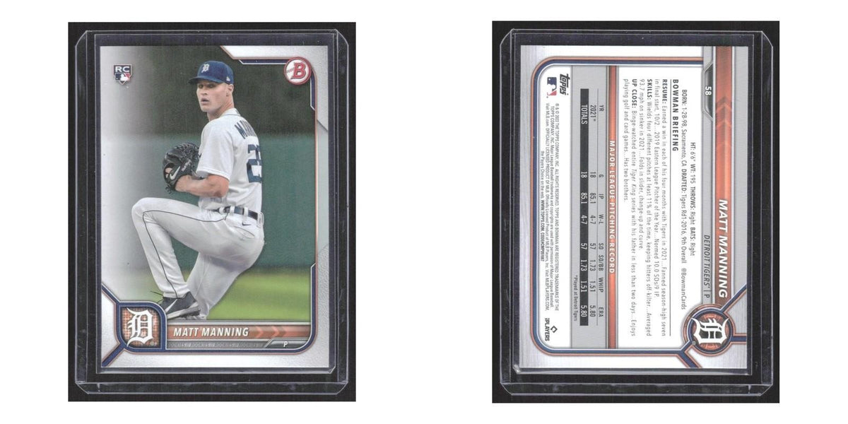 2022 Bowman Matt Manning RC Tigers #58