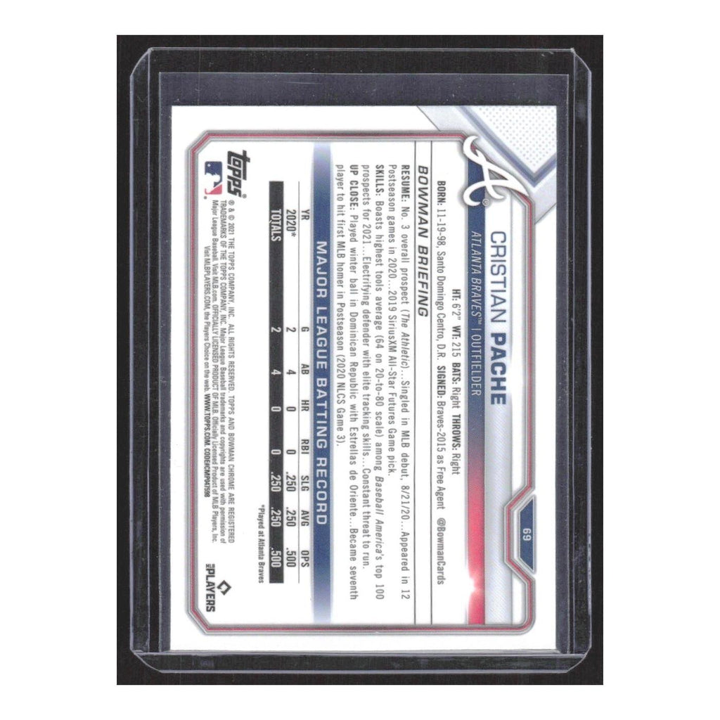 2021 Bowman Chrome Cristian Pache RC Braves #69