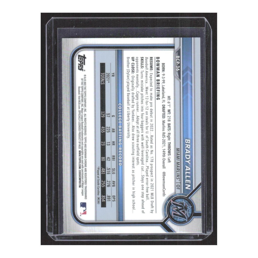 2022 Bowman Chrome Brady Allen Marlins #BCP-36
