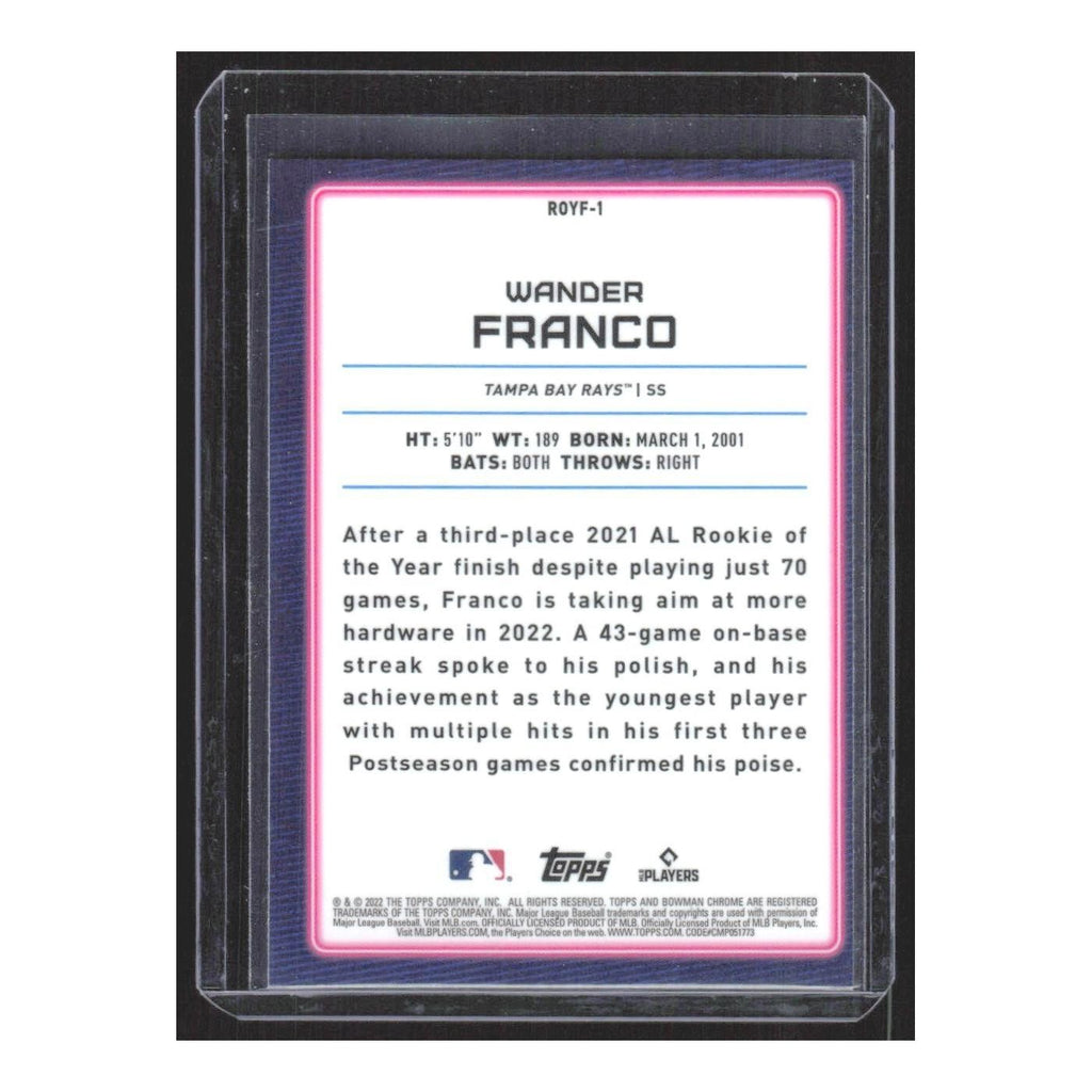 2022 Bowman Rookie of the Year Favorites Wander Franco Rays #ROYF-1