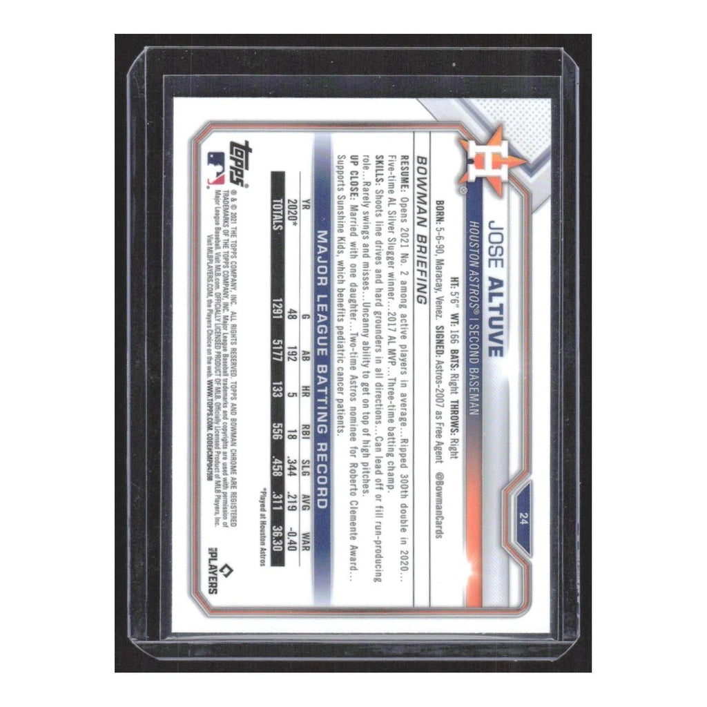 2021 Bowman Chrome Jose Altuve Astros #24