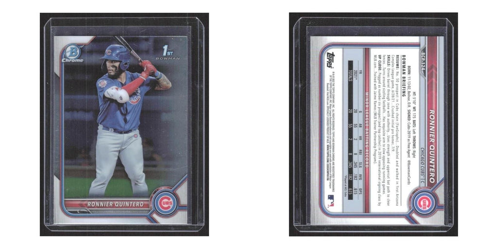 2022 Bowman Chrome Ronnier Quintero Cubs #BCP-124