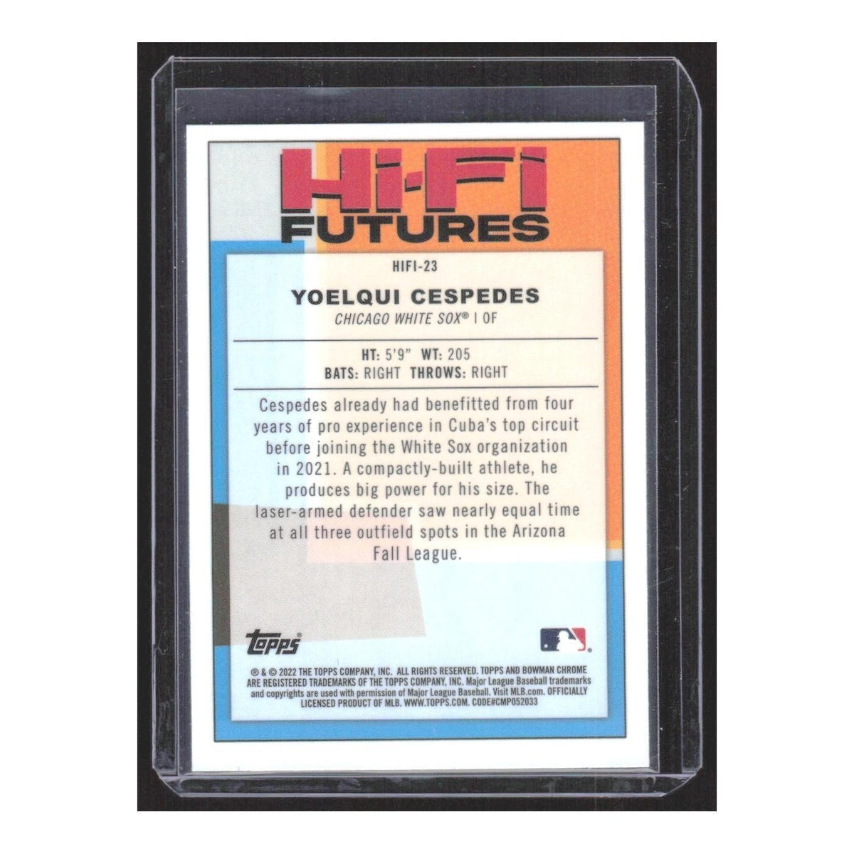 2022 Bowman Hi-Fi Futures Yoelqui Cespedes White Sox #HIFI-23