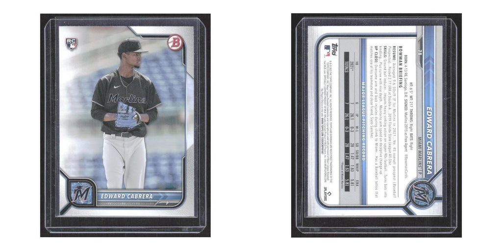 2022 Bowman Edward Cabrera RC Marlins #78