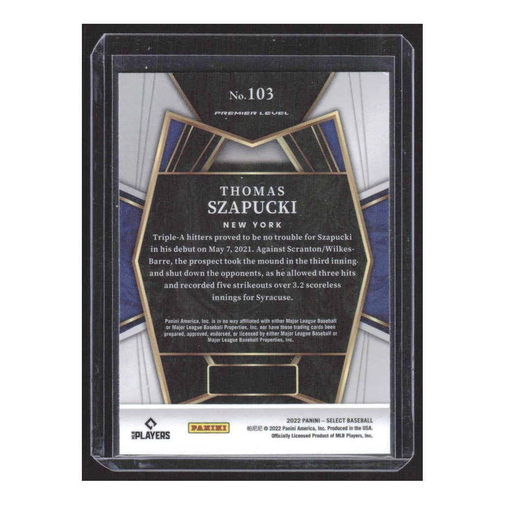 2022 Panini Select Thomas Szapucki RC Mets #103