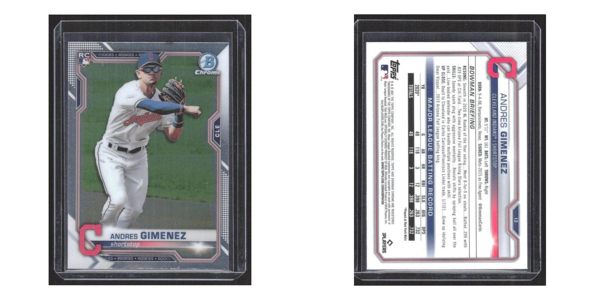 2021 Bowman Chrome Andres Gimenez RC Indians #12