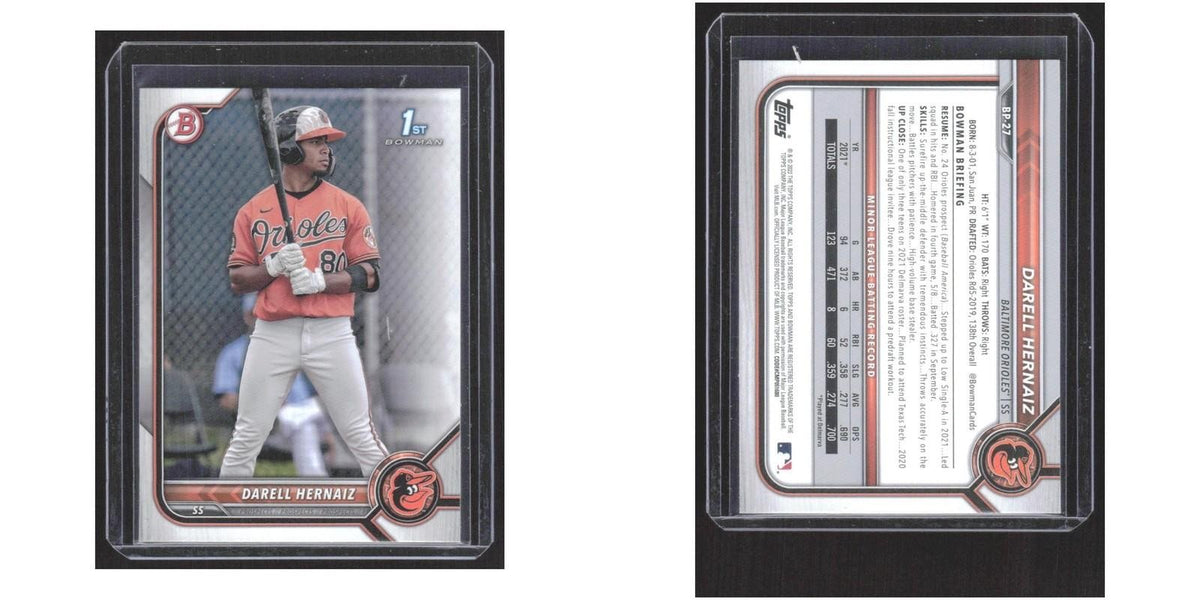 2022 Bowman Prospects Darell Hernaiz Orioles #BP-27